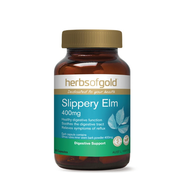 Herbs Of Gold Slippery Elm 400mg Capsules 60