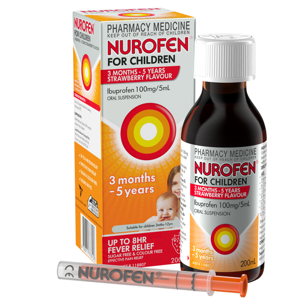 Nurofen Children 3 months-5 Years Strawberry Flavour 200mL