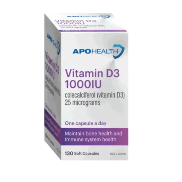 ApoHealth Vitamin D3 1000IU 130 capsules