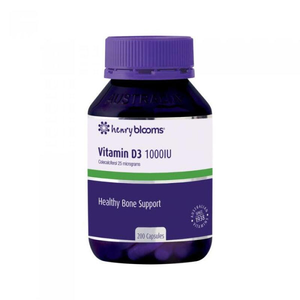Henry Blooms Vitamin D3 1000 IU 200 Capsules