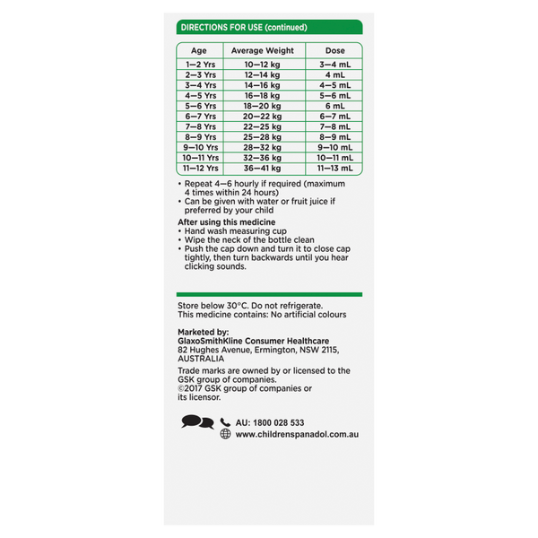 Panadol Children 5-12 Years Elixir Raspberry Flavour 200mL