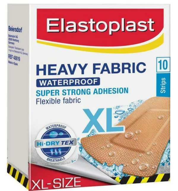 Elastoplast Heavy Fabric Waterproof XL Strips 10 Pack