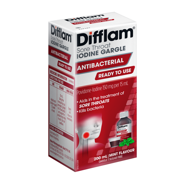 Difflam Ready To Use Mint Iodine Gargle 200ml