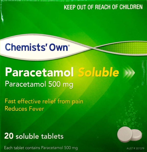 Chemists' Own Paracetamol 500mg Soluble 20 Tab