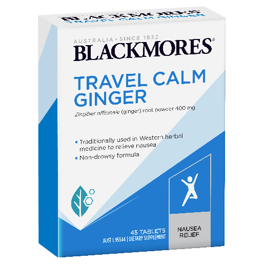 Blackmores Travel Calm Ginger Tablets 45