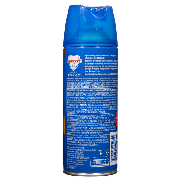 Aerogard Heavy Duty 40% Deet Insect Repellent Aerosol Spray 300g
