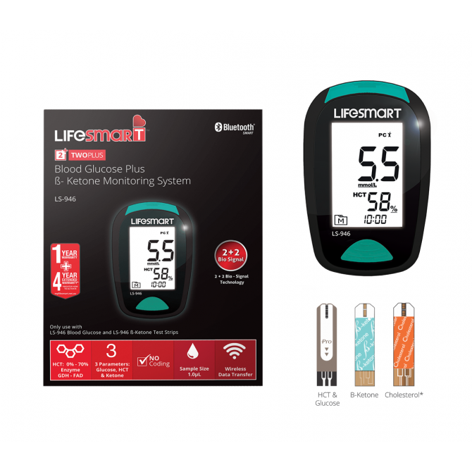 LifeSmart 2TwoPlus Blood Glucose & Ketone Meter Bluetooth (LS-946) –  Michael's Chemist
