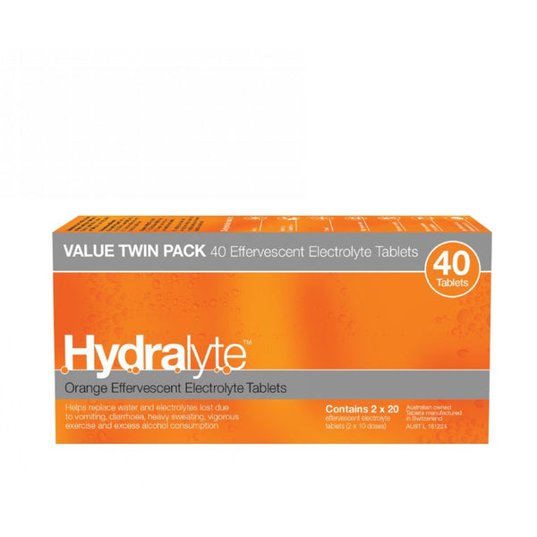 Hydralyte Electrolyte Orange 40 Effervescent Tablets
