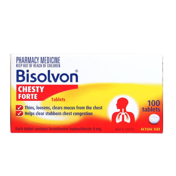 Bisolvon Chesty Forte Tablets 8mg 100