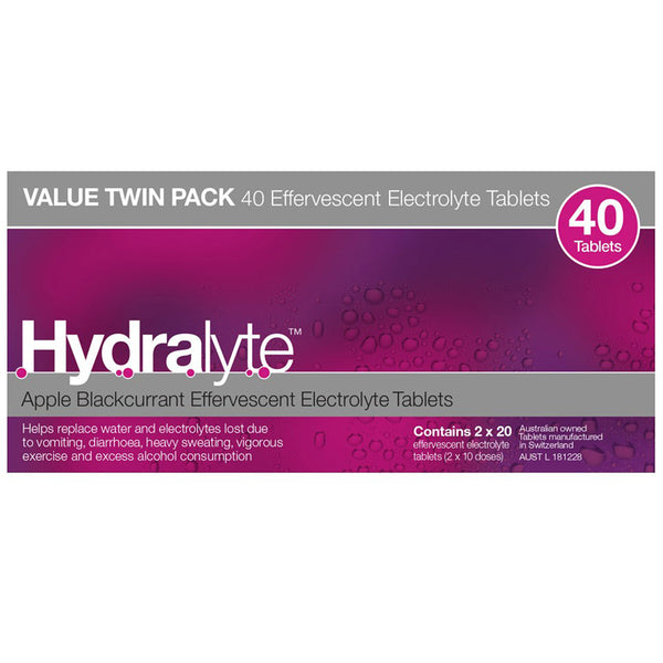 Hydralyte Effervescent Tabs Apple & Blackcurrant 40