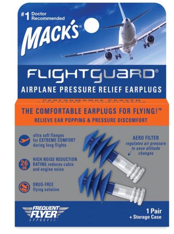 Mack's FlightGuard Earplugs 1 Pair With Case