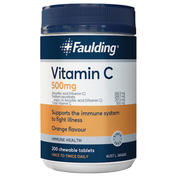 Faulding Vitamin C 500mg 200 Chewable Tablets