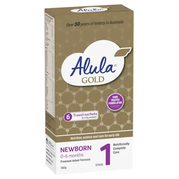 Alula Gold Stage 1 Newborn Infant Formula 0-6 Months Stick Pack 6 x 17g