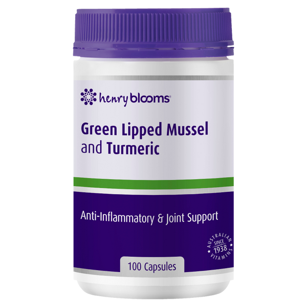 Henry Blooms Green Lipped Mussel and Turmeric 100 capsules