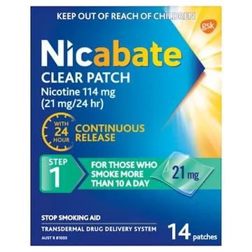 Nicabate Clear Patch 21mg Step 1 - 14 Patches