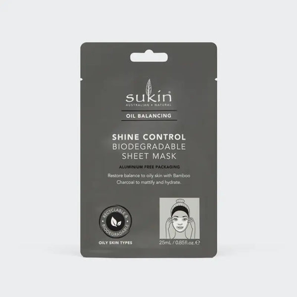 Sukin Shine Control Biodegradable Sheet Mask 25ml