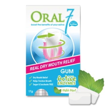 Oral Seven Dry Mouth Relief Gum 17g 12 Pieces