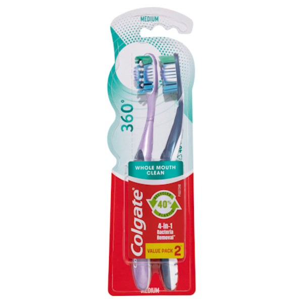 Colgate Toothbrush 360 Degree Medium Twin Pack