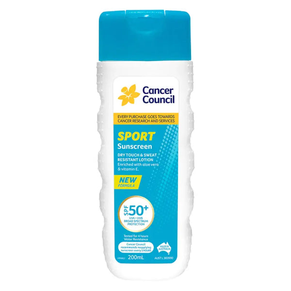 Cancer Council Sport Sunscreen Dry Touch SPF50+ 200mL