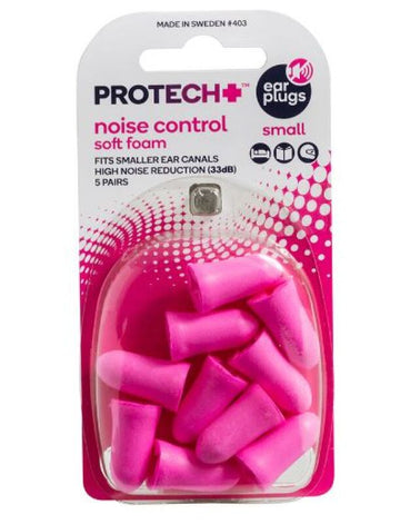 Protech Ear Plugs Noise Control Outdoor Travel Soft Foam Small 5 Pairs