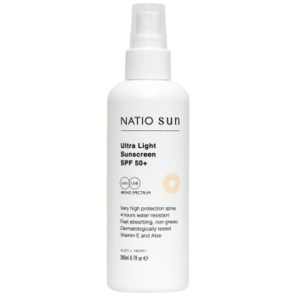 Natio Sun Ultra Light Spray Sunscreen SPF 50+ 200ml