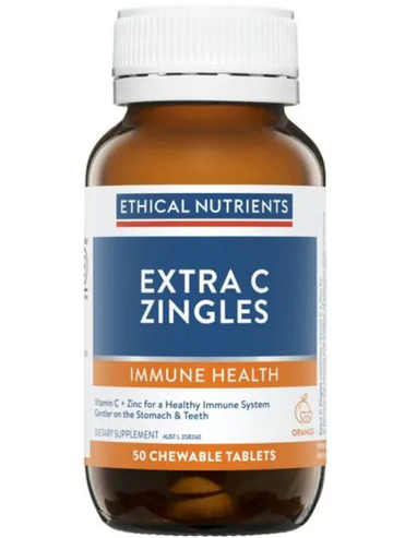 Ethical Nutrients Extra C Zingles Orange Tablets 50