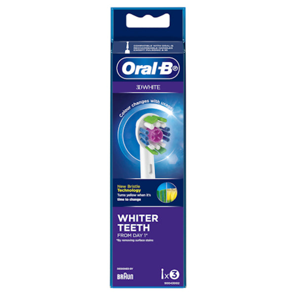 Oral B Power Toothbrush 3D White Refills 3 Pack