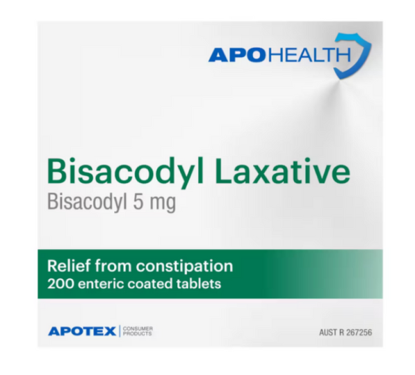 APOHealth Bisacodyl Laxative 5mg 200 Tablets