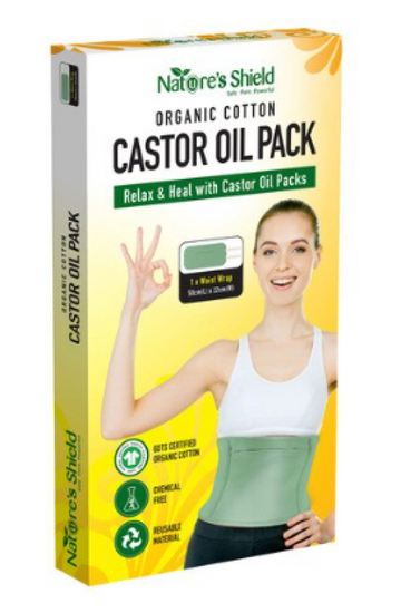Nature's Shield Organic Cotton Castor Oil Pack Waist Wrap (50cm x 22cm)