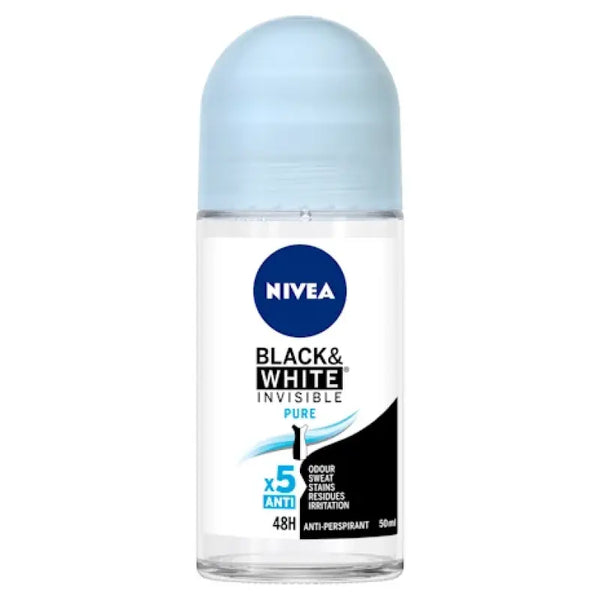 Nivea Deodorant Roll On Invisible Pure Black and White 50mL