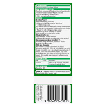 Panadol Rapid 500mg 80 Caplets