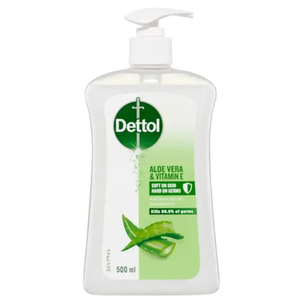 Dettol Antibacterial Liquid Hand Wash Pump Aloe Vera & Vitamin E 500mL