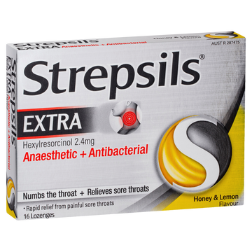 Strepsils Extra Honey and Lemon Anaesthetic Lozenges 16pk