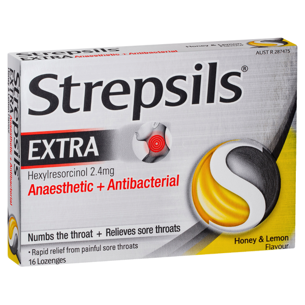 Strepsils Extra Honey and Lemon Anaesthetic Lozenges 16pk