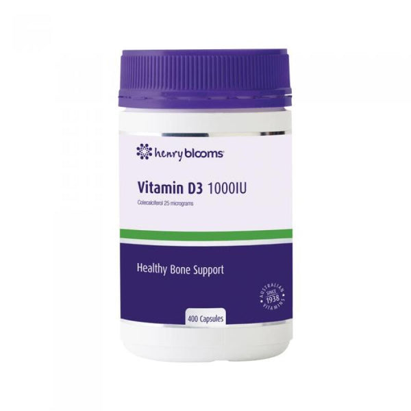Henry Blooms Vitamin D3 1000 IU 400 Capsules