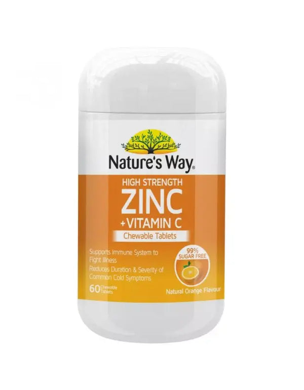 Natures Way Vitamin C + Zinc Gummies 60 Tablets
