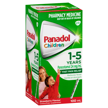 Panadol Children 1-5 Years Strawberry Flavour 100mL
