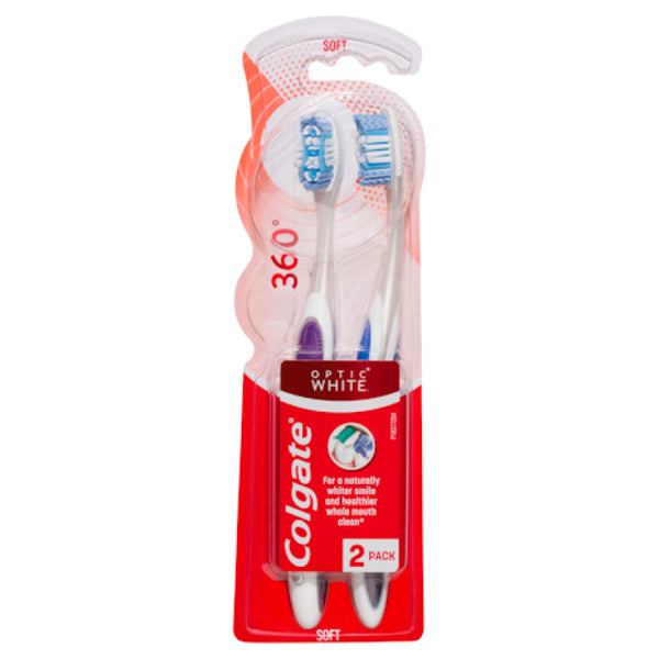 Colgate 360 Optic White Platinum with 2 Whitening Actions Toothbrush Soft