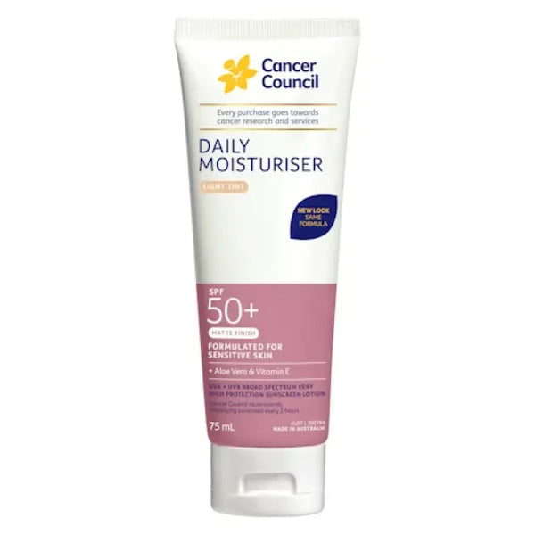 Cancer Council SPF 50+ Day Wear Face Matte Light Tint 75ml Tube