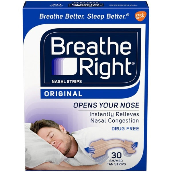 Breathe Right Nasal Strips Original Tan Small/Medium 30