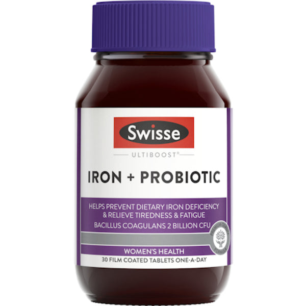 Swisse Iron + Probiotic 30 Tablets