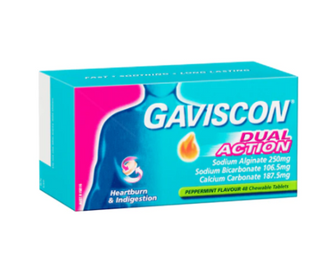 Gaviscon Dual Action Peppermint Flavour  Tablets 48 Pack