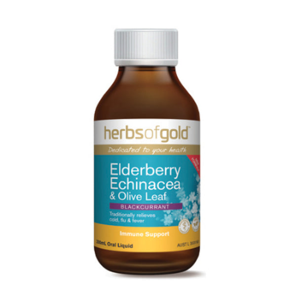 Herbs of Gold Elderberry Echinacea & Olive Leaf 200mL oral liquid