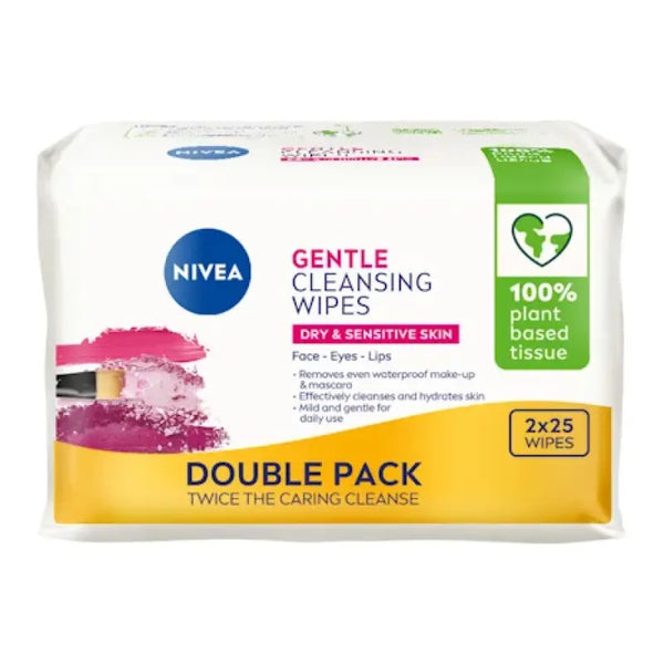 Nivea Gentle Facial Wipes Twin Pack 2 x 25