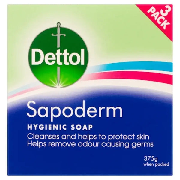 Dettol Sapoderm Bar Soap 125g 3 Pack