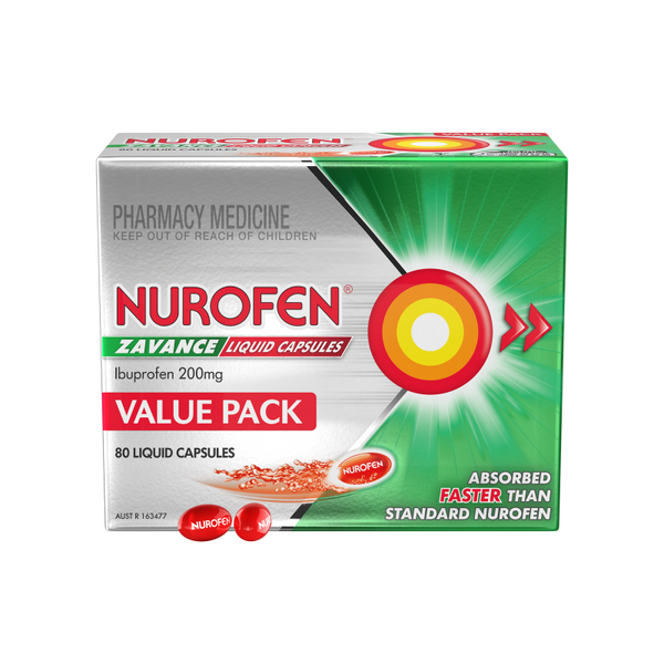 Nurofen Zavance Liquid Capsules 80 Pack