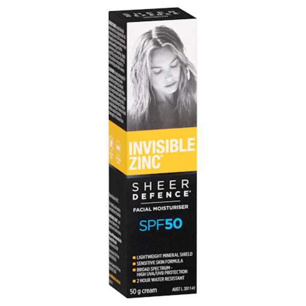 Invisible Zinc Sheer Defence Facial moisturiser SPF 50 50g
