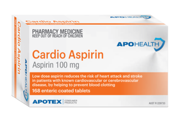 APOHealth Cardio Aspirin 100mg Tablets 168