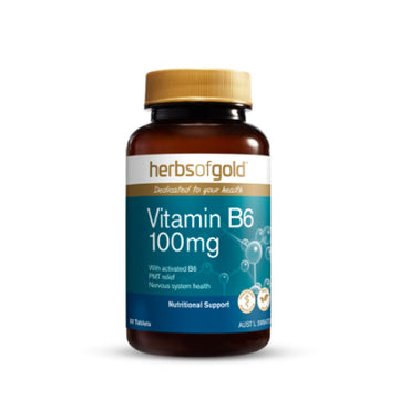 Herbs of Gold Vitamin B6 100mg 60Tabs
