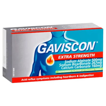Gaviscon Extra Strength Peppermint Flavour 24 Tablets